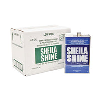 Sheila Shine Stainless Steel Cleaner & Polish, 1 gal Can, 4/Carton Metal Cleaners/Polishes - Office Ready