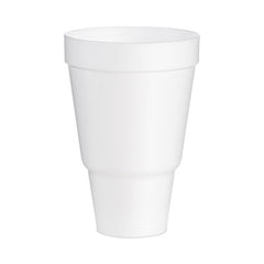 Dart® Foam Drink Cups, Tapered Bottom, 32 oz, White, 25/Bag, 20 Bags/Carton