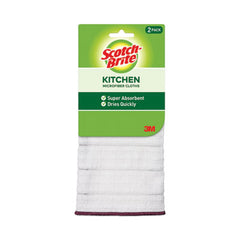 Scotch-Brite™ Kitchen Cloth, Microfiber, 11.4 x 12.4, White, 2/Pack, 12 Packs/Carton