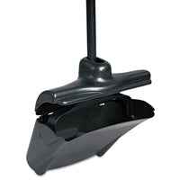 Rubbermaid® Commercial Lobby Pro® Dustpan, with Cover, 12.5w x 37h, Plastic Pan/Metal Handle, Black Hopper Dustpans - Office Ready