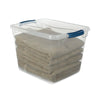 Rubbermaid® Clever Store Basic Latch-Lid Container, 30 qt, 13.37" x 18.75" x 10.5", Clear Covered Boxes & Bins - Office Ready