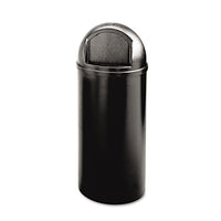 Rubbermaid® Commercial Marshal® Classic Container, 25 gal, Plastic, Black Indoor All-Purpose Waste Bins - Office Ready