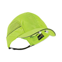 ergodyne® Skullerz 8960 Bump Cap with LED Lighting, Long Brim, Lime Green Bump Caps - Office Ready