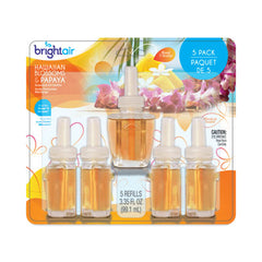 BRIGHT Air® Electric Scented Oil Air Freshener Refills, Hawaiian Blossoms and Papaya, 0.67 oz Bottle, 5/Pack, 6 Pack/Carton