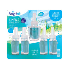 BRIGHT Air® Electric Scented Oil Air Freshener Refills, Linen and Spring Breeze, 0.67 oz Bottle, 5/Pack