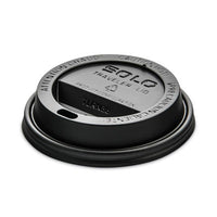 SOLO® Traveler Cappuccino Style Dome Lid, Fits 8 oz Hot Cups, Plastic, Black, 1,000/Carton Hot Cup Dome Lids - Office Ready
