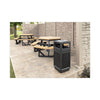 Safco® Canmeleon™ Recessed Panel Receptacles, 15 gal, Polyethylene, Black Smoker Bins - Office Ready