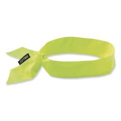 ergodyne® Chill-Its 6700 Cooling Bandana Polymer Tie Headband, One Size Fits Most, Lime