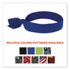 ergodyne® Chill-Its 6700 Cooling Bandana Polymer Tie Headband, One Size Fits Most, Solid Blue Bandanas - Office Ready