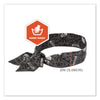 ergodyne® Chill-Its 6700 Cooling Bandana Polymer Tie Headband, One Size Fits Most, Skulls Bandanas - Office Ready