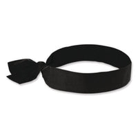 ergodyne® Chill-Its 6700 Cooling Bandana Polymer Tie Headband, One Size Fits Most, Black Bandanas - Office Ready