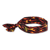 ergodyne® Chill-Its 6700 Cooling Bandana Polymer Tie Headband, One Size Fits Most, Flames Bandanas - Office Ready