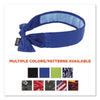 ergodyne® Chill-Its 6700CT Cooling Bandana PVA Tie Headband, One Size Fits Most, Solid Blue Bandanas - Office Ready