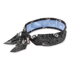 ergodyne® Chill-Its 6700CT Cooling Bandana PVA Tie Headband, One Size Fits Most, Skulls