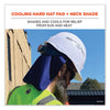 ergodyne® Chill-Its 6717CT Cooling Hard Hat Pad and Neck Shade - PVA, 12.5 x 9.75, Blue Brim/Sun Visors - Office Ready