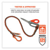 ergodyne® Squids 3100F(x) Tool Lanyard with Aluminum Carabiner + Loop, 10 lb Max Working Capacity, 38" to 48" Long, Orange/Gray Tool Lanyards - Office Ready