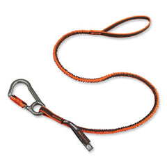 ergodyne® Squids 3108F(x) Tool Lanyard with Locking Aluminum Carabiner + Loop, 15 lb Max Working Capacity, 38" to 48" Long, Orange/Gray