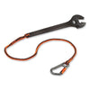 ergodyne® Squids 3108F(x) Tool Lanyard with Locking Aluminum Carabiner + Loop, 15 lb Max Working Capacity, 38" to 48" Long, Orange/Gray Tool Lanyards - Office Ready