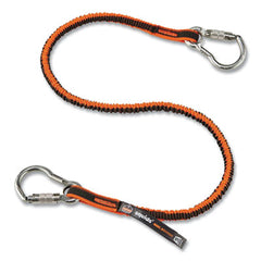 ergodyne® Squids 3111F(x) Tool Lanyard with Stainless-Steel Carabiners,15 lb Max Working Capacity, 38" to 48" Long, Orange/Gray
