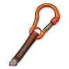 ergodyne® Squids 3102F(x) Tool Lanyard with Aluminum Carabiner + Detachable Cinch-Loop, 5 lb Max Working Capacity, 38" to 48", Orange/Gray Tool Lanyards - Office Ready