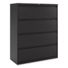 Alera® Lateral File, 4 Legal/Letter-Size File Drawers, Black, 42" x 18.63" x 52.5" Lateral File Cabinets - Office Ready