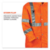 ergodyne® GloWear 8365 Class 3 Hi-Vis Rain Jacket, Polyester, X-Large, Orange Rain Gear - Office Ready