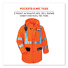 ergodyne® GloWear 8365 Class 3 Hi-Vis Rain Jacket, Polyester, X-Large, Orange Rain Gear - Office Ready