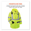 ergodyne® GloWear 8365 Class 3 Hi-Vis Rain Jacket, Polyester, X-Large, Lime Rain Gear - Office Ready