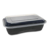 Pactiv Evergreen EarthChoice® Versa2Go Microwaveable Container, 36 oz, 8.4 x 5.6 x 2, Black/Clear, Plastic, 150/Carton Storage Food Containers - Office Ready