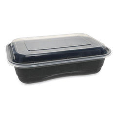 Pactiv Evergreen EarthChoice® Versa2Go Microwaveable Container, 36 oz, 8.4 x 5.6 x 2, Black/Clear, Plastic, 150/Carton