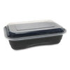 Pactiv Evergreen EarthChoice® Versa2Go Microwaveable Container, 36 oz, 8.4 x 5.6 x 2, Black/Clear, Plastic, 150/Carton Storage Food Containers - Office Ready