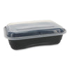 Pactiv Evergreen EarthChoice® Versa2Go Microwaveable Container, 36 oz, 8.4 x 5.6 x 2, Black/Clear, Plastic, 150/Carton Storage Food Containers - Office Ready