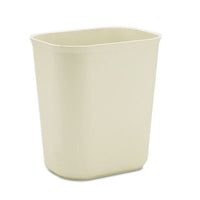 Rubbermaid® Commercial Fiberglass Wastebasket, 3.5 gal, Fiberglass, Beige Deskside All-Purpose Wastebaskets - Office Ready