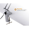 Bostitch Modern LED Clamp Desk Lamp, 15.7" High, Silver Clamp-On Table Lamps - Office Ready