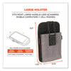 ergodyne® Squids® 5544 Phone Style Scanner Holster with Belt Clip and Loops, 1 Compartment, 3.75 x 1.25 x 6.5, Gray Hand Tool Organizer Holsters - Office Ready