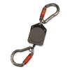 ergodyne® Squids 3003 Retractable Lanyard with Two Carabiners, 2 lb Max Working Capacity, 8" to 48"Long, Gray Tool Lanyards - Office Ready