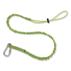 ergodyne® Squids 3101 Lanyard with Stainless Steel Carabiner + Cinch-Loop, 15 lb Max Working Capacity, 42" to 54" Long, Lime