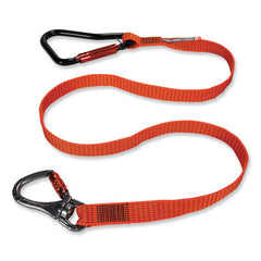 ergodyne® Squids 3149 Tool Lanyard with XL + Swivel Carabiners, 80 lb Max Work Capacity, 76" Long, Orange/Black