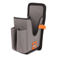 ergodyne® Squids® 5541 Handheld Barcode Scanner Holster with Belt Clip, Large, 2 Compartments, 2.75 x 3.5 x 8, Polyester,Gray Hand Tool Organizer Holsters - Office Ready
