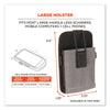 ergodyne® Squids® 5542 Phone Style Scanner Holster with Belt Loop, Large, 1 Compartment, 3.75 x 1.25 x 6.5, Polyester, Gray Hand Tool Organizer Holsters - Office Ready