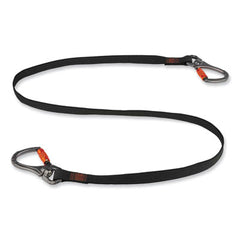 ergodyne® Squids 3139 Tool Lanyard with Two Locking Swivel Carabiners, 40 lb Max Working Capacity, 76" Long, Black/Orange