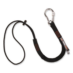 ergodyne® Squids 3105 Tool Lanyard with Aluminum Carabiner + Cinch-Loop, 15 lb Max Working Capacity, 32" to 48" Long, Black, 10/Pack