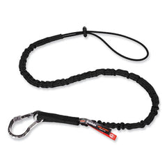 ergodyne® Squids 3100 Lanyard with Aluminum Carabiner + Cinch-Loop, 10 lb Max Working Capacity, 42" to 54" Long, Black