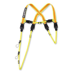 ergodyne® Squids 3132 Barcode Scanner Lanyard Harness, Large: 20" Arm Strap, 43" Lanyard Strap, Hi-Vis Lime