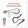ergodyne® Squids 3105 Tool Lanyard with Aluminum Carabiner + Cinch-Loop, 15 lb Max Working Capacity, 32" to 48" Long, Black Tool Lanyards - Office Ready
