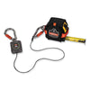 ergodyne® Squids 3003 Retractable Lanyard with Two Carabiners, 2 lb Max Working Capacity, 8" to 48"Long, Gray Tool Lanyards - Office Ready