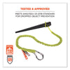 ergodyne® Squids 3100 Lanyard with Aluminum Carabiner + Cinch-Loop, 10 lb Max Working Capacity, 35" to 45" Long, Lime Tool Lanyards - Office Ready