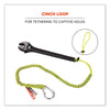 ergodyne® Squids 3100 Lanyard with Aluminum Carabiner + Cinch-Loop, 10 lb Max Working Capacity, 42" to 54" Long, Lime Tool Lanyards - Office Ready