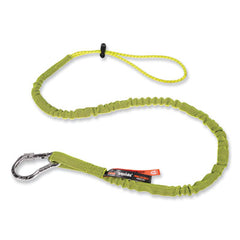 ergodyne® Squids 3100 Lanyard with Aluminum Carabiner + Cinch-Loop, 10 lb Max Working Capacity, 42" to 54" Long, Lime