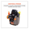 ergodyne® Squids® 5543 Handheld Barcode Scanner Mount Holder with Fastener Straps, 2 Compartments, 3.5 x 2.5 x 7.3, Gray Hand Tool Organizer Holsters - Office Ready